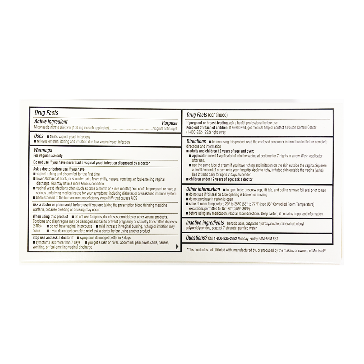 QC Miconazole 7 Day Cream Antifungal Nitrate Cream