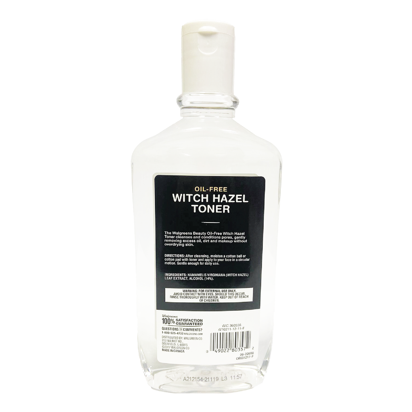 Witch Hazel Oil Free Toner