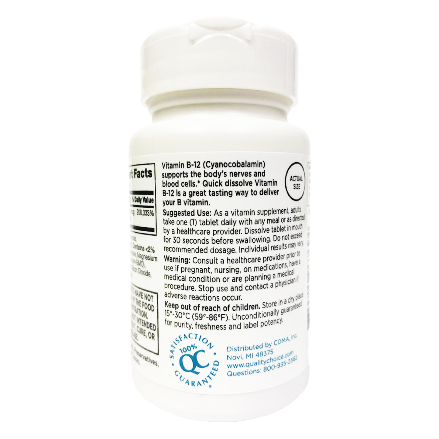 QC Vitamin B12 5000 MCG Sublingual Tablets
