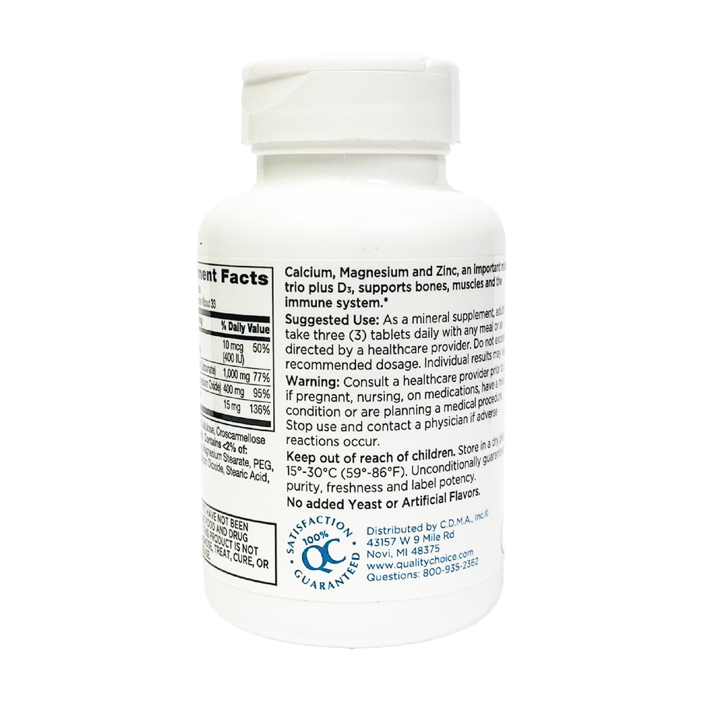 QC Calcium Magnesium & Zinc +D3