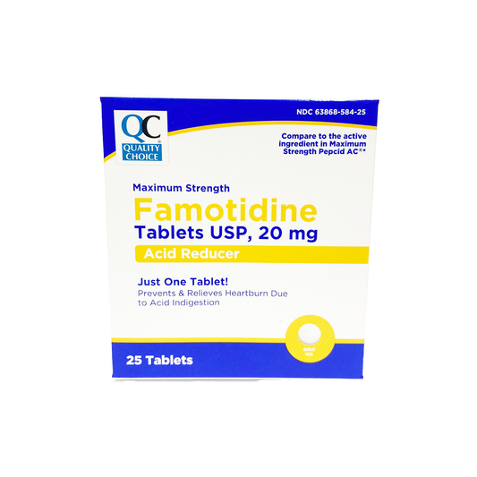 QC Famotidine Acid Reducer Tablets