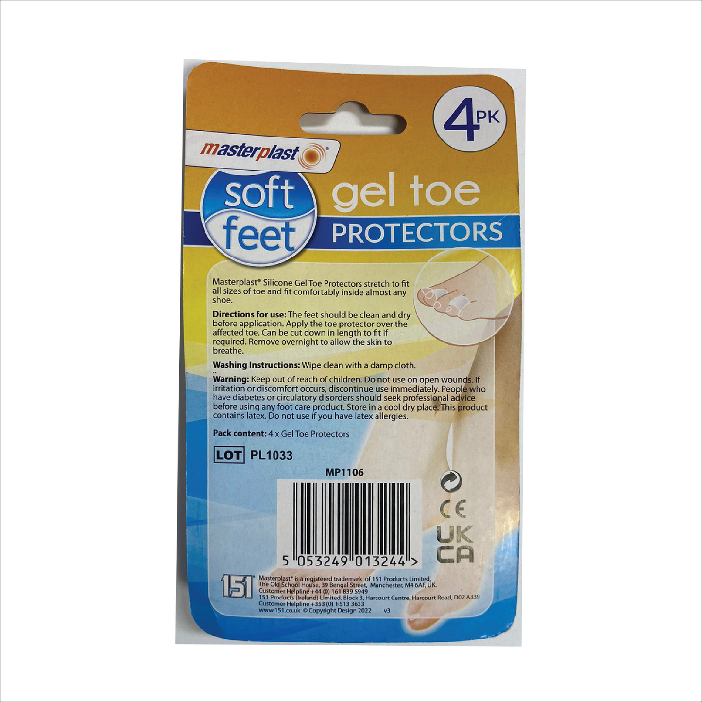 MasterPlast Gel Toe Protectors 4pk