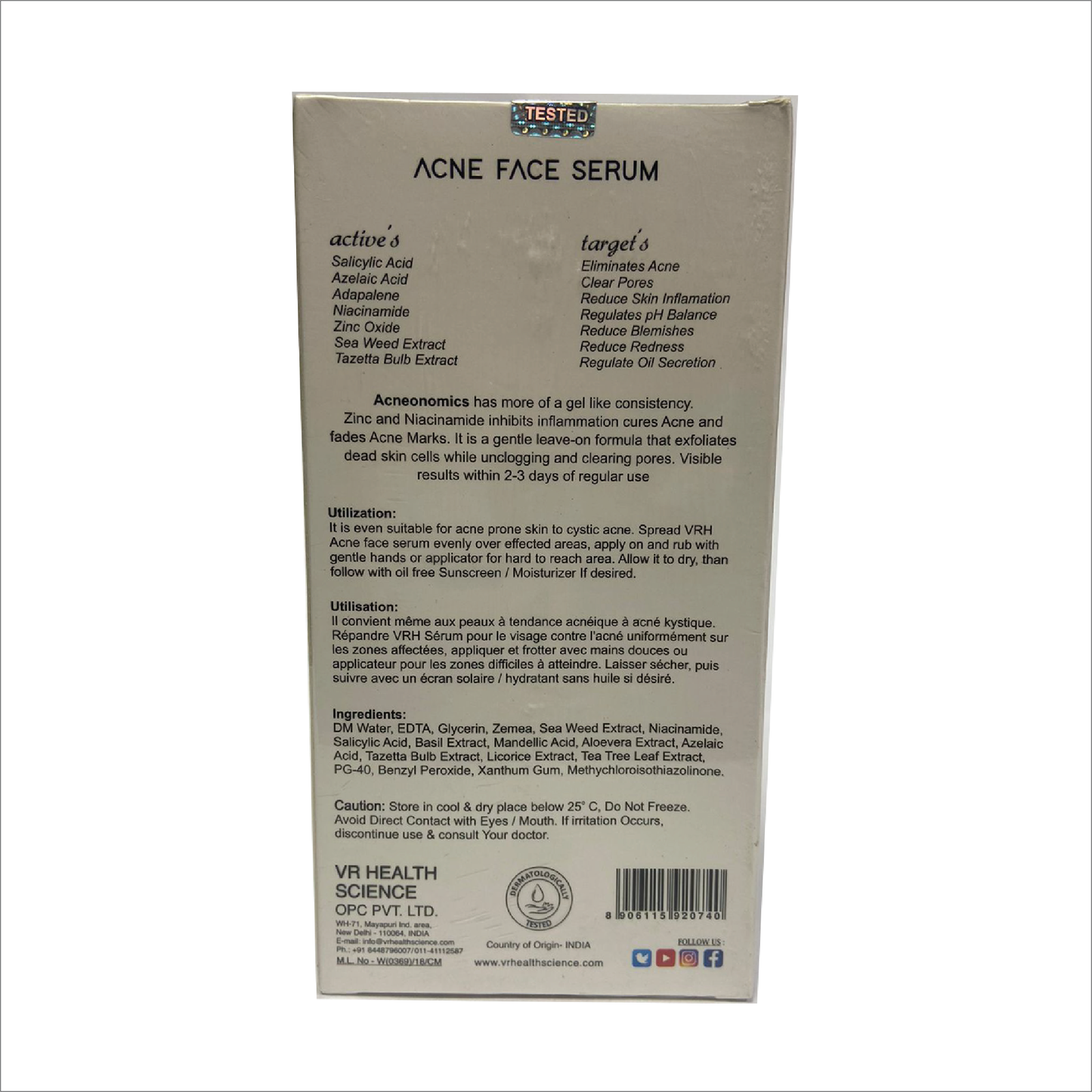 Acne Face Serum Acne Clarify Therapy 30ml